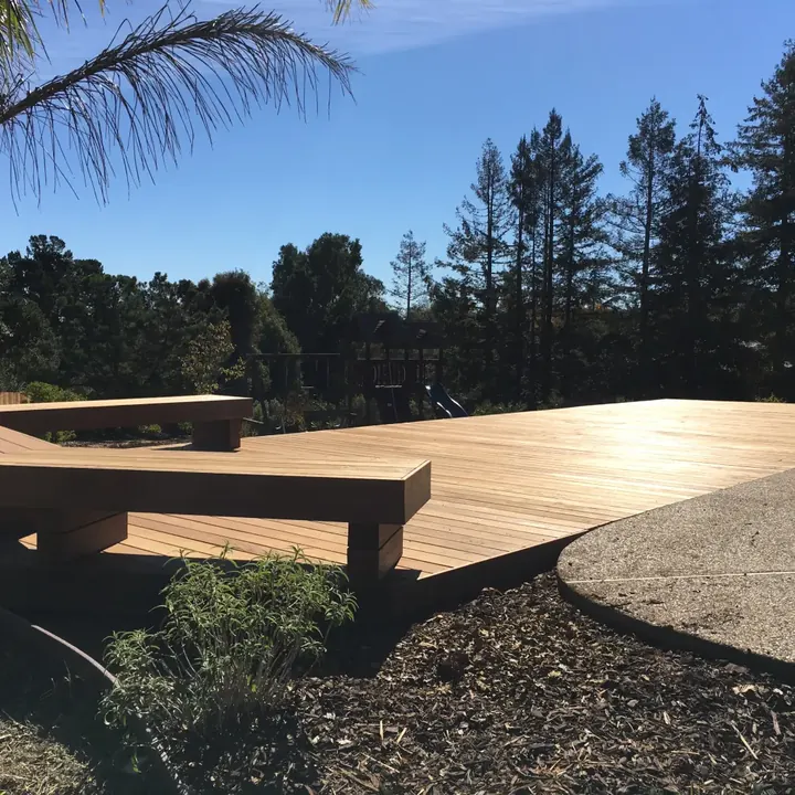 Completed exterior deck and grounds