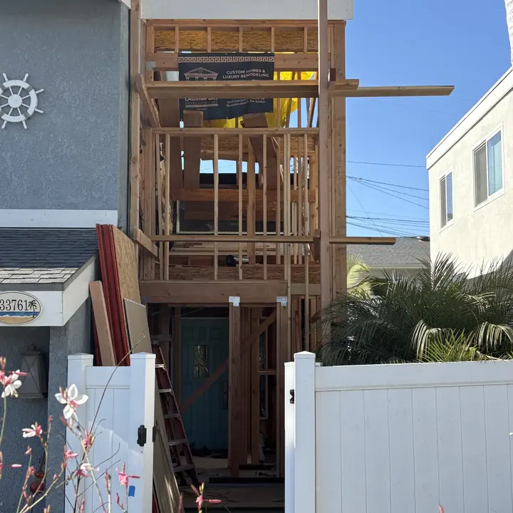 Ground-up custom home under construction in Los Angeles