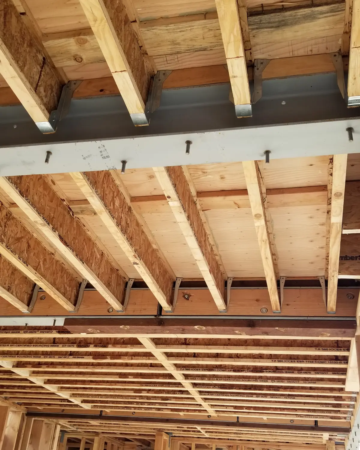 Roof framing on a Laguna Bay Developing build